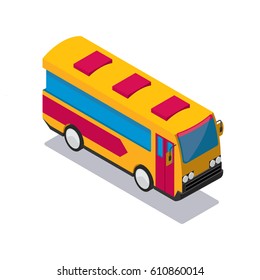 Isometric vector bus icon

