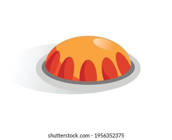 Isometric vector button. Isolated icon. Regulator in gray and orange color
