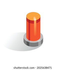 Isometric vector button. Isolated icon. Switcher in gray and orange color