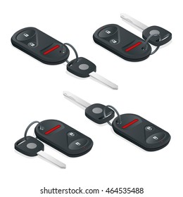 Isometric vector Car Keys and charm of the alarm system. 