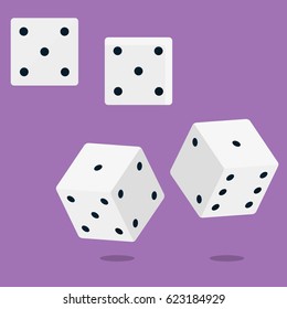 Isometric vector casino dice. Flat design icon. -stock vector