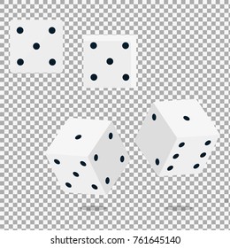 Isometric vector casino dice on transparent background. Flat design icon. -stock vector