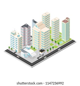 Isometric Vector City
Small urban cityscape.
