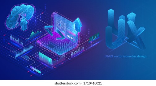 isometric vector composition with graphs, information and virtual data retrieval on a laptop