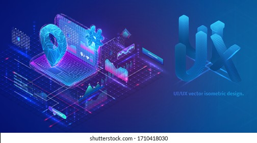 isometric vector composition with graphs, information and virtual data retrieval on a laptop