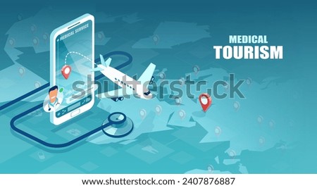 Isometric vector concept of medical tourism