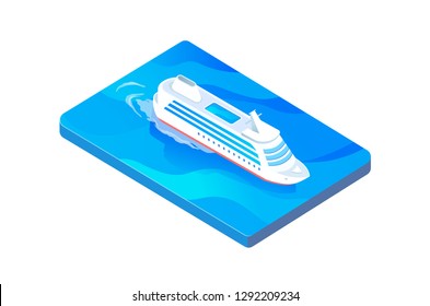 Isometric vectorial crucero ilustración marítima