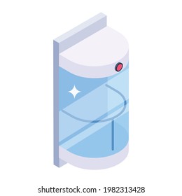Isometric vector design of capsule lift, editable icon