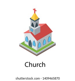 
Isometric vector design of church
