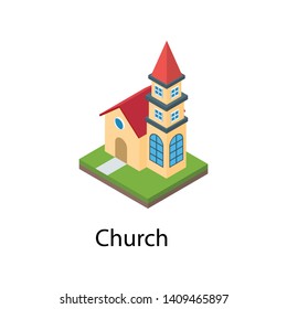 
Isometric vector design of church
