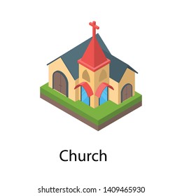 
Isometric vector design of church
