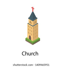 
Isometric vector design of church
