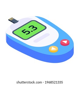 Isometric vector design of glucometer, a medical device 