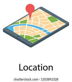 Isometric vector design of location icon.