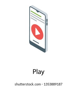 Isometric vector design of music player icon.