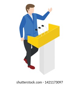 
Isometric vector design of politician 
