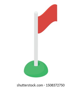 
Isometric  vector design of sports flag icon.
