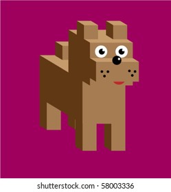 Isometric vector dog