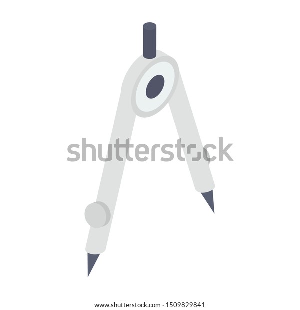 \
Isometric vector of drawing compass icon also\
known as divider\
