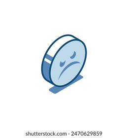 isometric vector emoticons angry linear icon, in color on a white background, emotions on social networks or chat