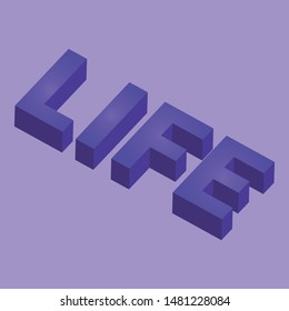Isometric vector font. 3d the volumetric letters