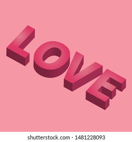 Isometric vector font. 3d the volumetric letters
