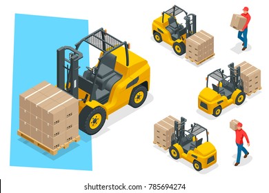 Fork Lift Isometric Images Stock Photos Vectors Shutterstock