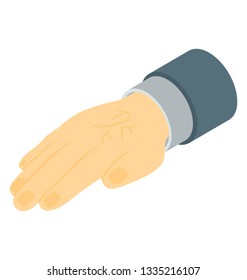 Isometric vector of hand icon 