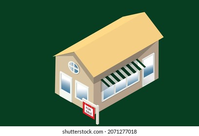 Isometric vector house for sale 