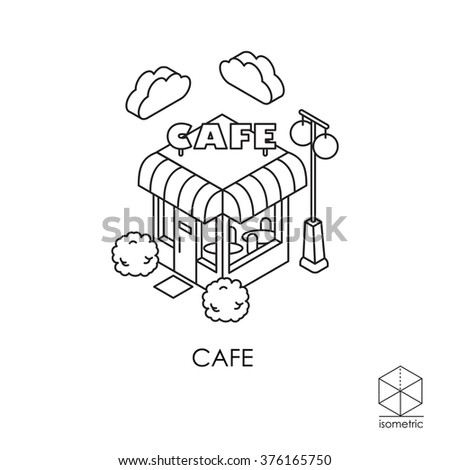 Isometric vector icon cafe