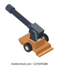 Isometric vector icon of cannon