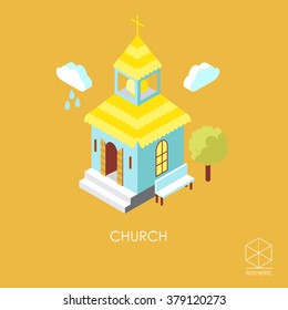 Isometric vector icon church