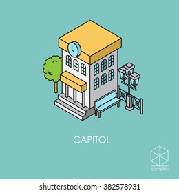 Isometric vector icon city hall