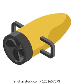 Isometric vector icon of dive machine