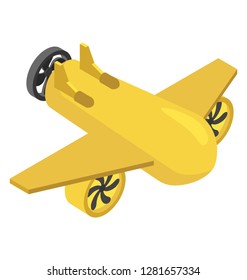 Isometric vector icon of diving vehicle