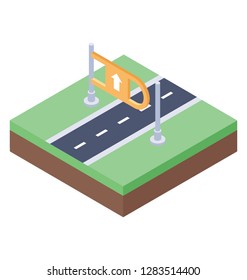 Isometric vector icon of highway