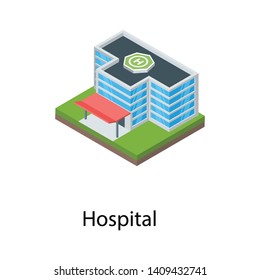 
Isometric vector icon of hospital 
