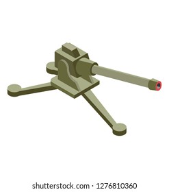 Isometric vector icon of large gun