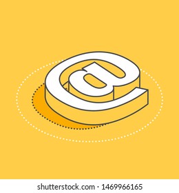 isometric vector icon on a yellow background, business signe in the form of an email , Internet mail