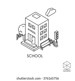 Isometric vector icon school
