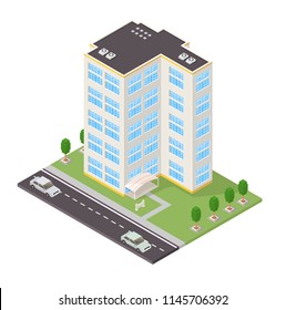Isometric Vector illustration of Apartments.