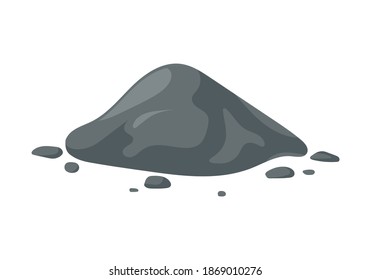 Isometric Vector Illustration Cement Pile Isolated On White Background. Heap Of Cement Colorful Vector Icon. Cement Pile In Flat Cartoon Style. Construction And Building Material.