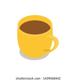 Isometric vector illustration of coffee break during working day concept.