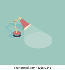 Isometric Vector Illustration Of A Desk Lamp