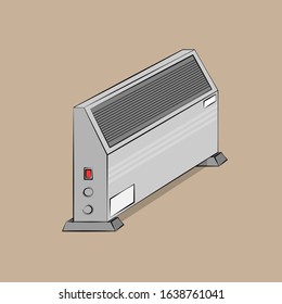 isometric vector illustration of a gray convector on stands on a brown background depicted in isometric