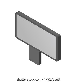 Isometric vector illustration of grey city billboard with rounded corners. You can place your advertisement or text or something in this sign. 