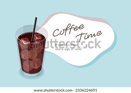 Isometric vector illustration of iced coffee