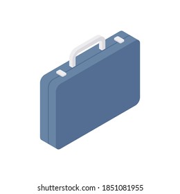 isométrica Icono de ilustración Vector de la bolsa de agregado azul cerrada aislada en fondo blanco representando el concepto de negocio y emprendimiento