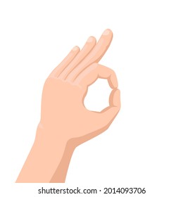 isometric vector illustration isolated on white background, hand shows everything is ok or all done