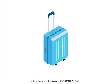 Isometric vector illustration luggage Assemble the white background vector